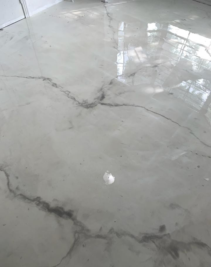 Actual AmazaCrete metallic epoxy floor